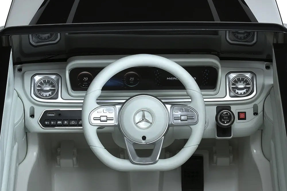 Mercedes-Benz EQG, 12-volt electric children's car with rubber tires, leather seat, and more!