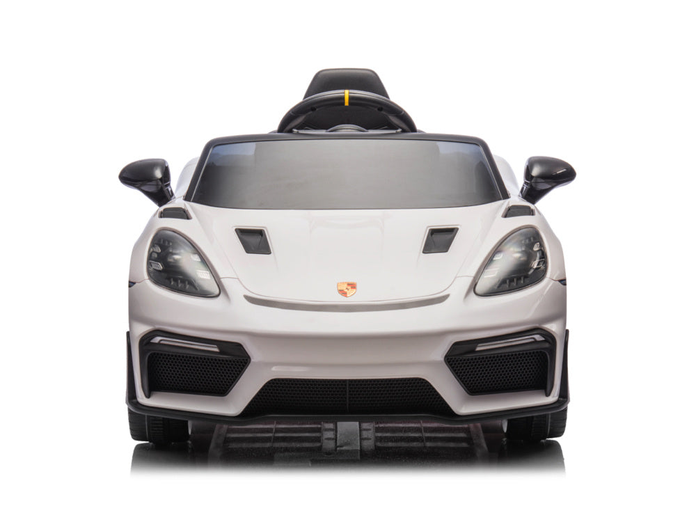 Porsche Spyder RS, kinderauto op 12 volt accu, rubberen banden, leren stoel en meer!