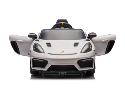 Porsche Spyder RS, kinderauto op 12 volt accu, rubberen banden, leren stoel en meer!