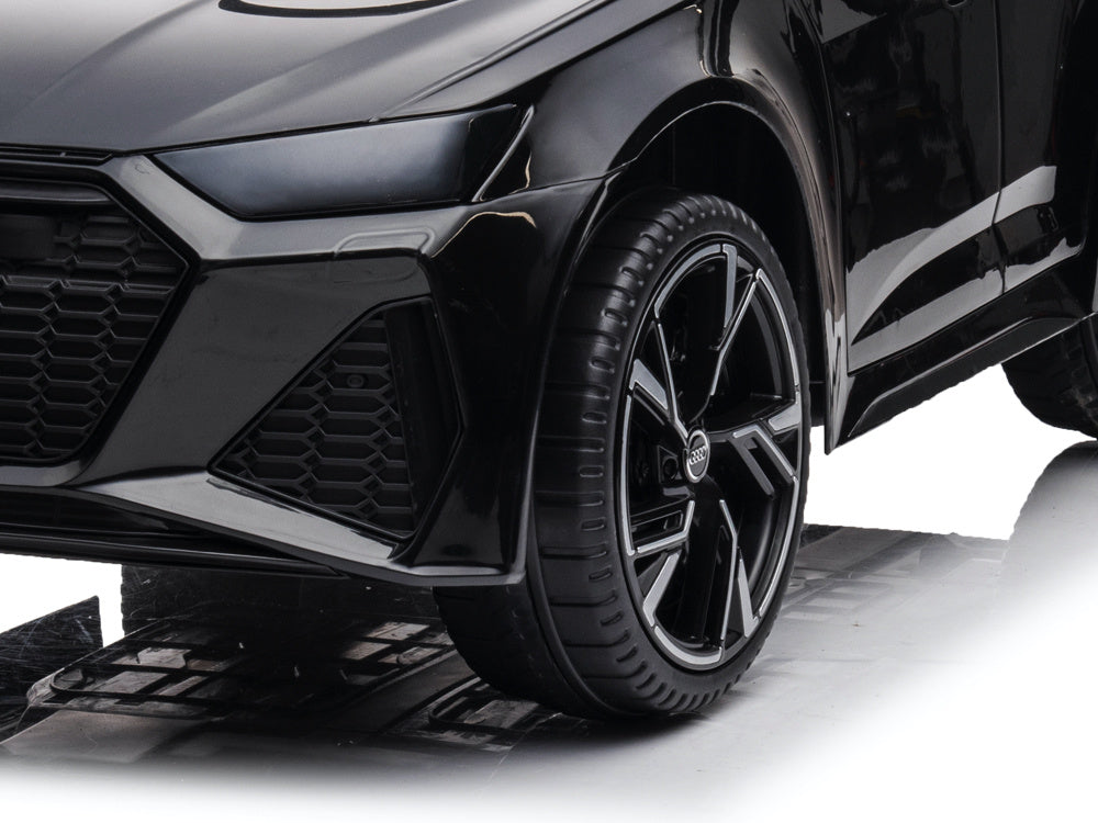 Audi RS6, 12-volt electric children's car with rubber tires, leather seat, and more!