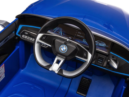 BMW i4, elektrische kinderauto, 12V, leren stoel, muziekmodule en meer!