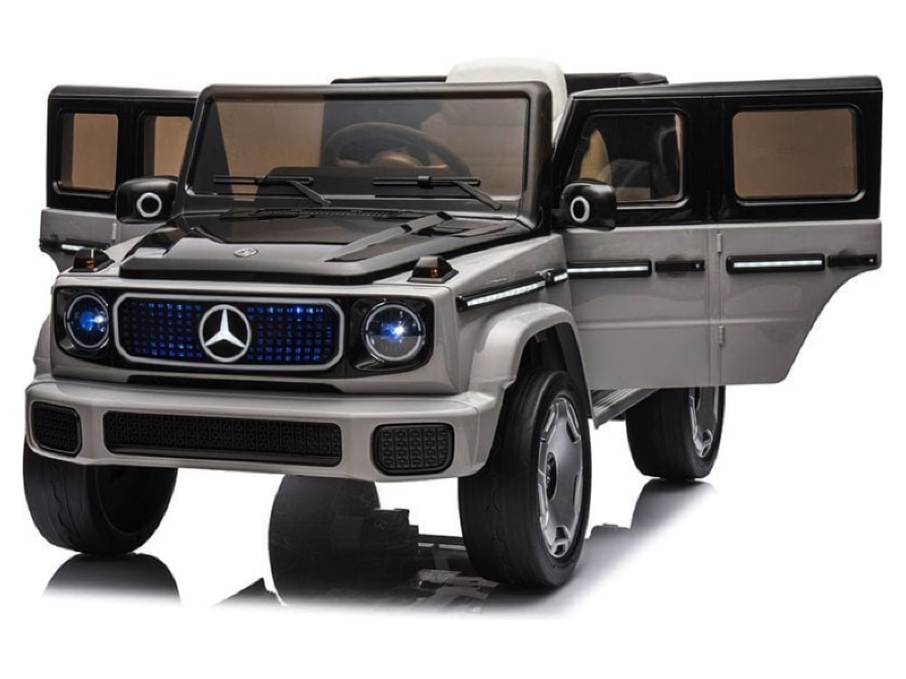 Mercedes-Benz EQG, voiture électrique pour enfants 12 volts avec pneus en caoutchouc, siège en cuir et bien plus encore !
