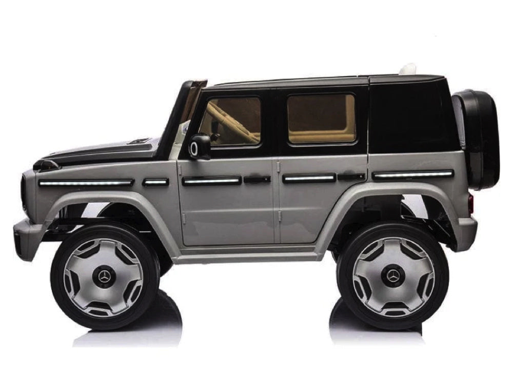 Mercedes-Benz EQG, voiture électrique pour enfants 12 volts avec pneus en caoutchouc, siège en cuir et bien plus encore !