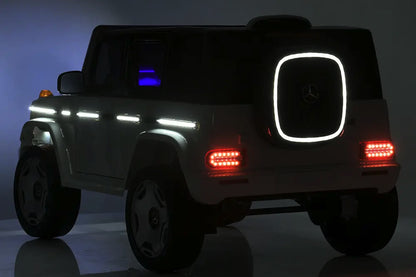 Mercedes-Benz EQG, voiture électrique pour enfants 12 volts avec pneus en caoutchouc, siège en cuir et bien plus encore !