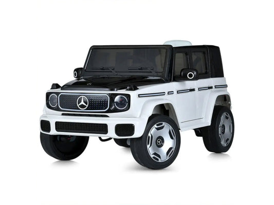 Mercedes-Benz EQG, 12-volt electric children's car with rubber tires, leather seat, and more!