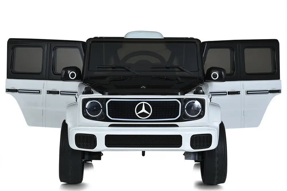 Mercedes-Benz EQG, 12-volt electric children's car with rubber tires, leather seat, and more!
