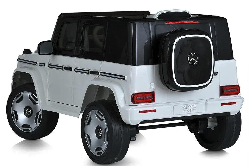 Mercedes-Benz EQG, 12-volt electric children's car with rubber tires, leather seat, and more!
