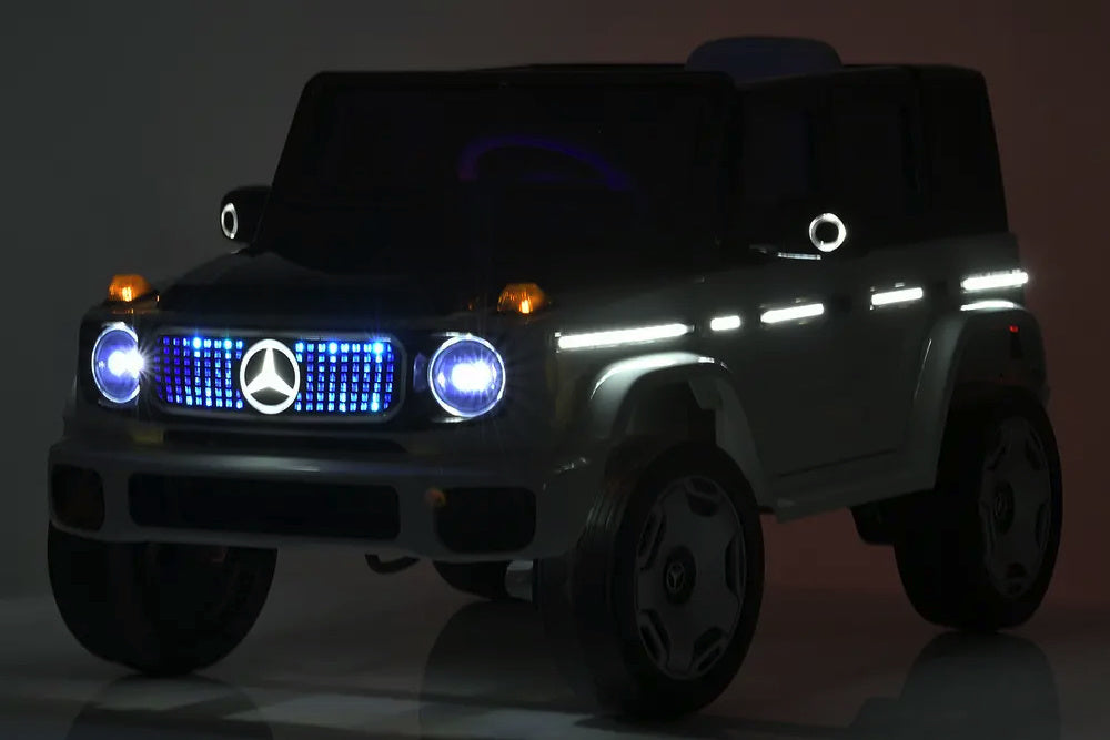 Mercedes-Benz EQG, 12-volt electric children's car with rubber tires, leather seat, and more!