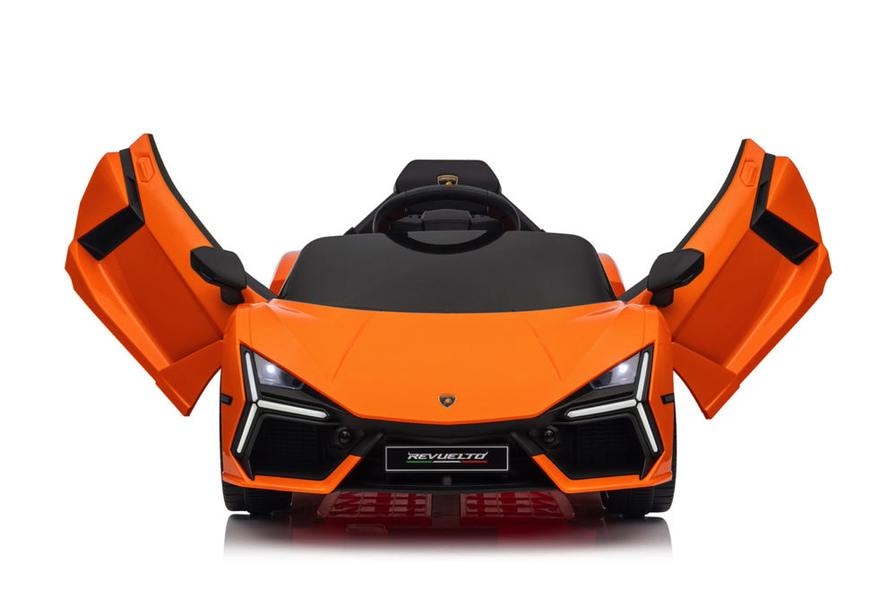 Lamborghini Revuelto, a 12-volt electric children's car with EVA tires and a faux leather seat!