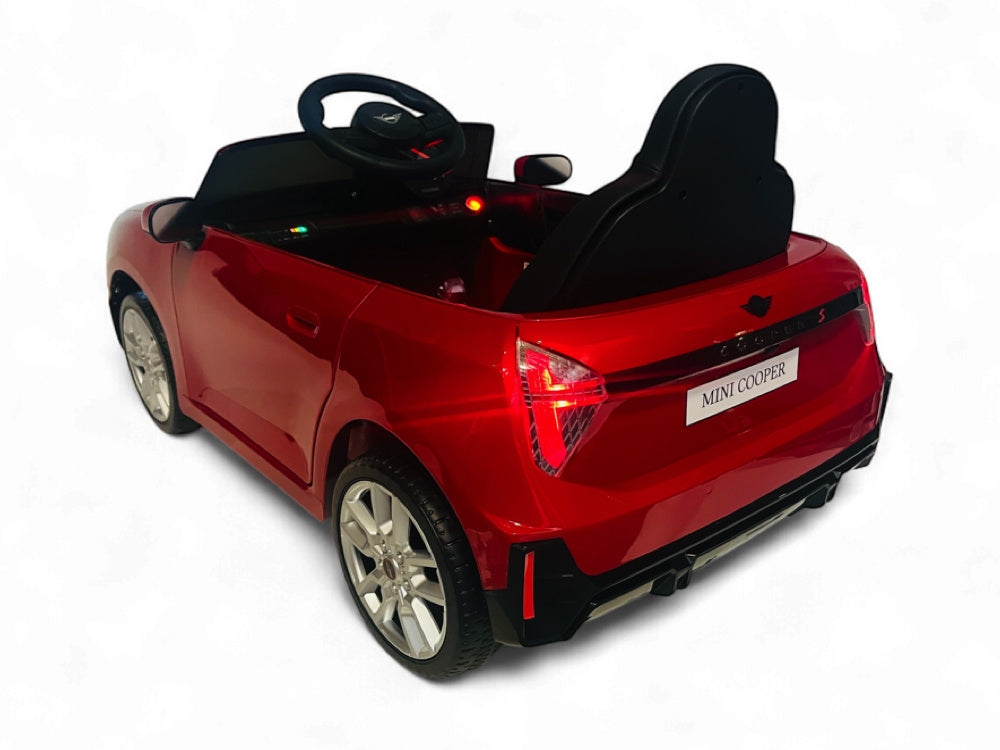 MINI Cooper S, 12 volt kinderauto met rubberen banden en meer!